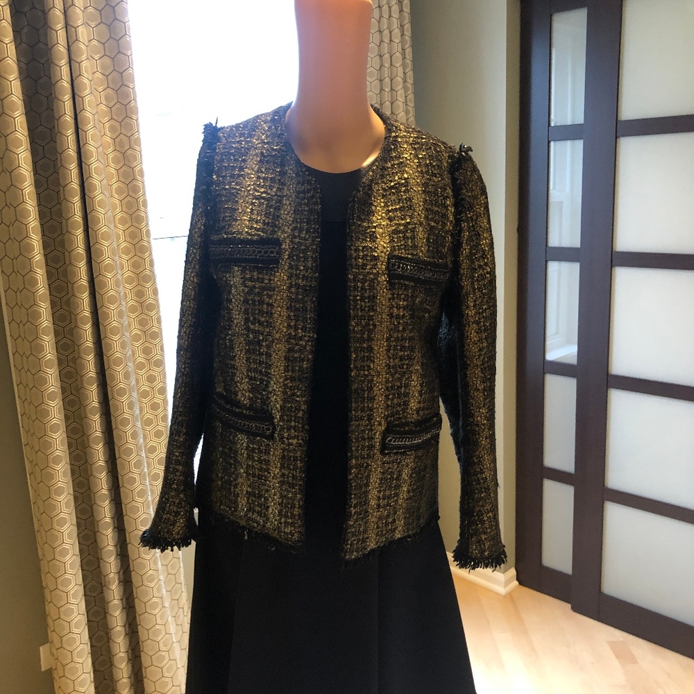 Like New Sandro Tweed Metallic Blazer